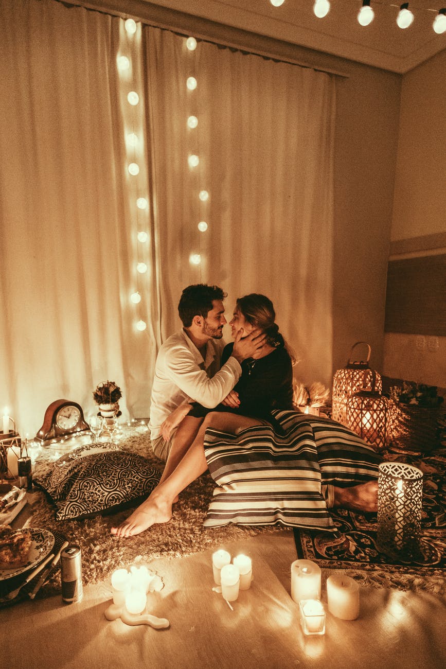 couple about to kiss