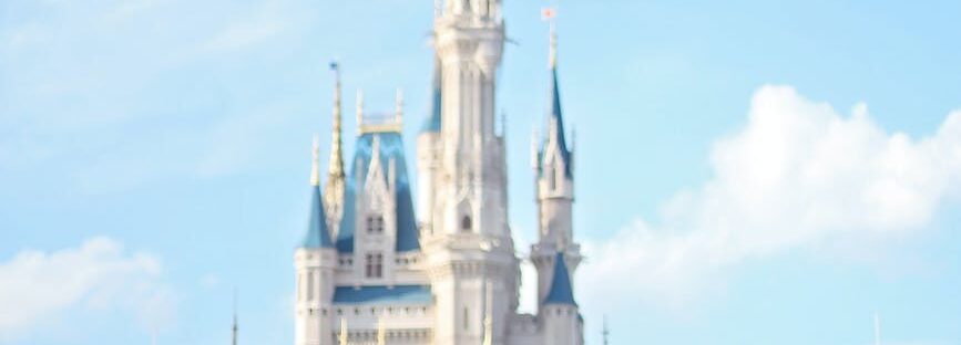 castle in amusement park on sunny day