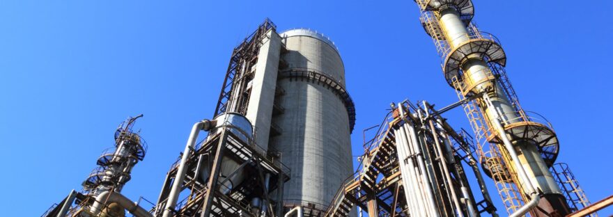 view of factory against blue sky