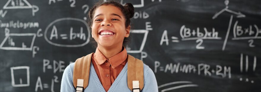 girl writing mathematics school