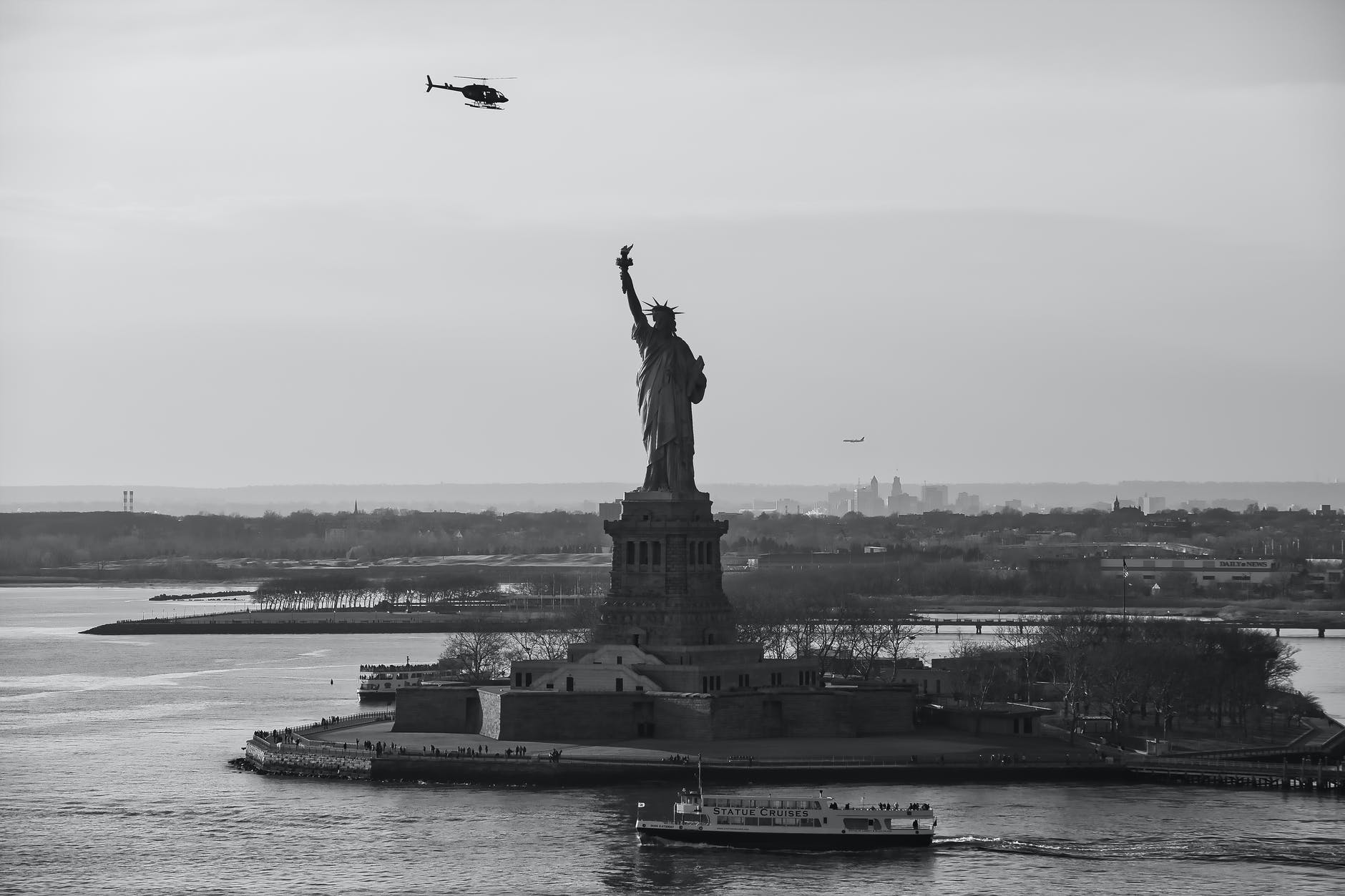 a scenic view of the statue of liberty