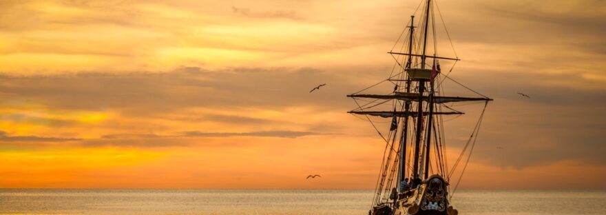 sunset ship boat sea
