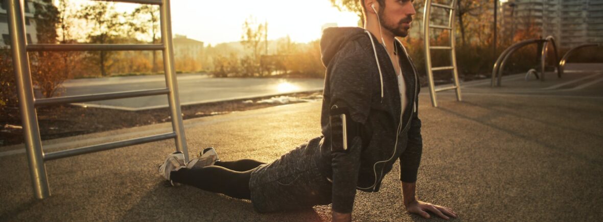 man doing daily exercise