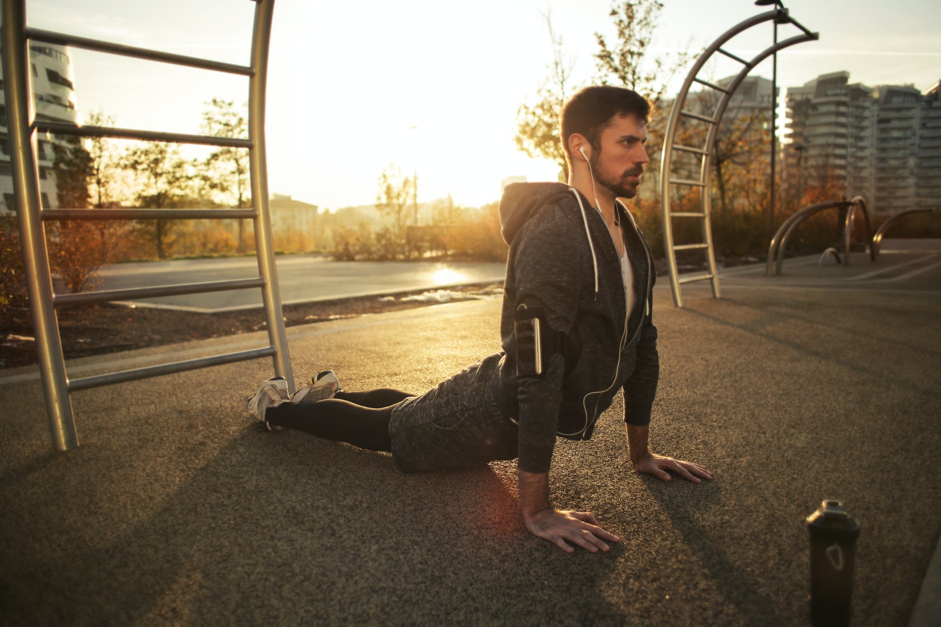 man doing daily exercise
