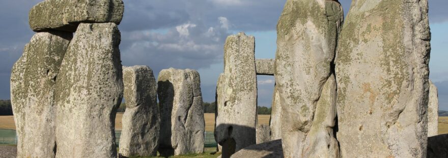 stonehenge under dark clouds