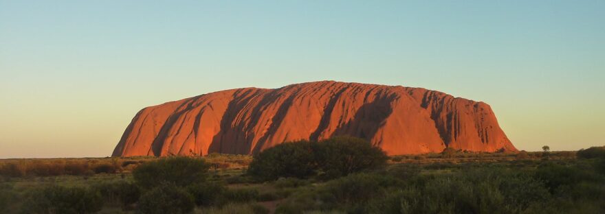 uluru rock formation in central australia